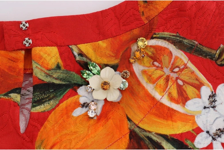 Dolce Gabbana Orange Print Silk Top TSH1405 Women - Multicolor