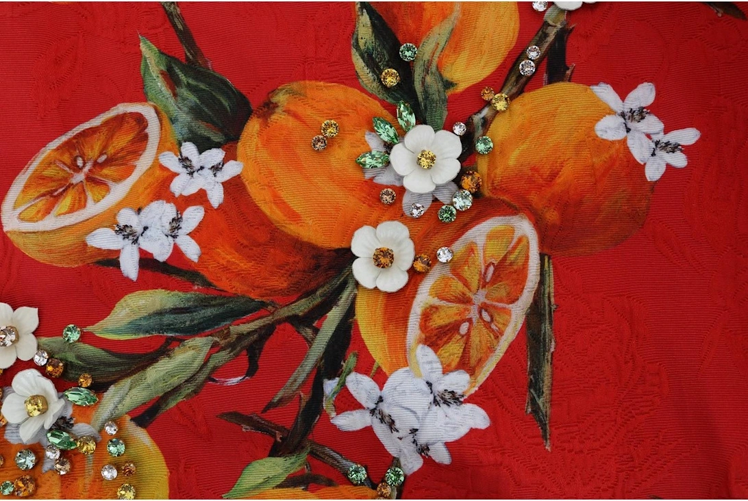 Dolce Gabbana Orange Print Silk Top TSH1405 Women - Multicolor