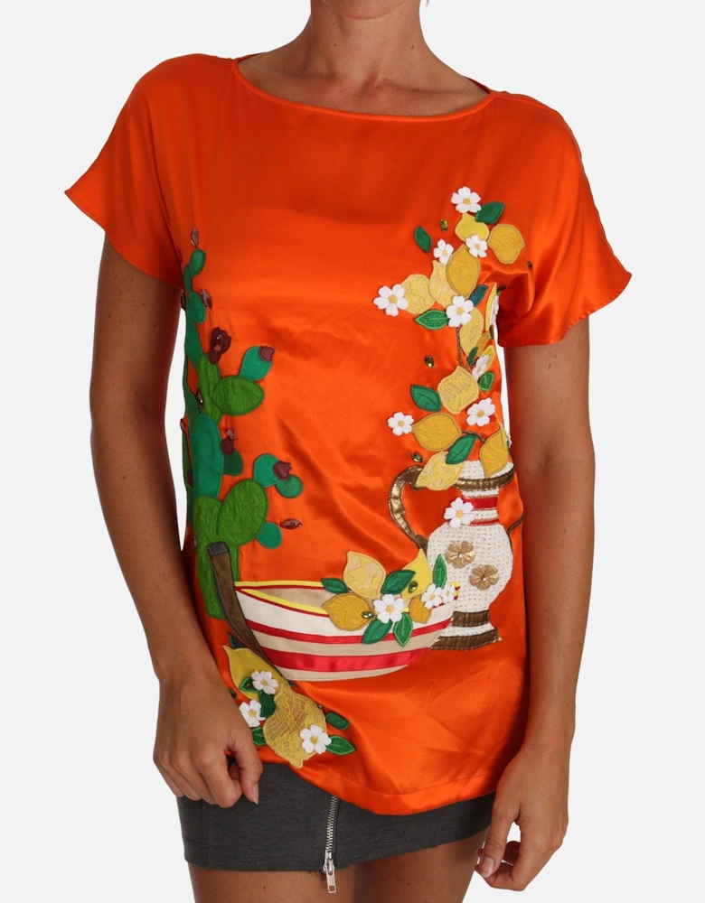 Lemon print top TSH2381 Women - Orange T-Shirts