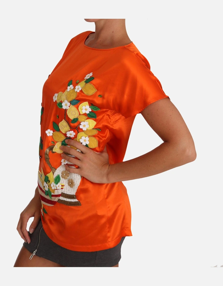 Lemon print top TSH2381 Women - Orange T-Shirts