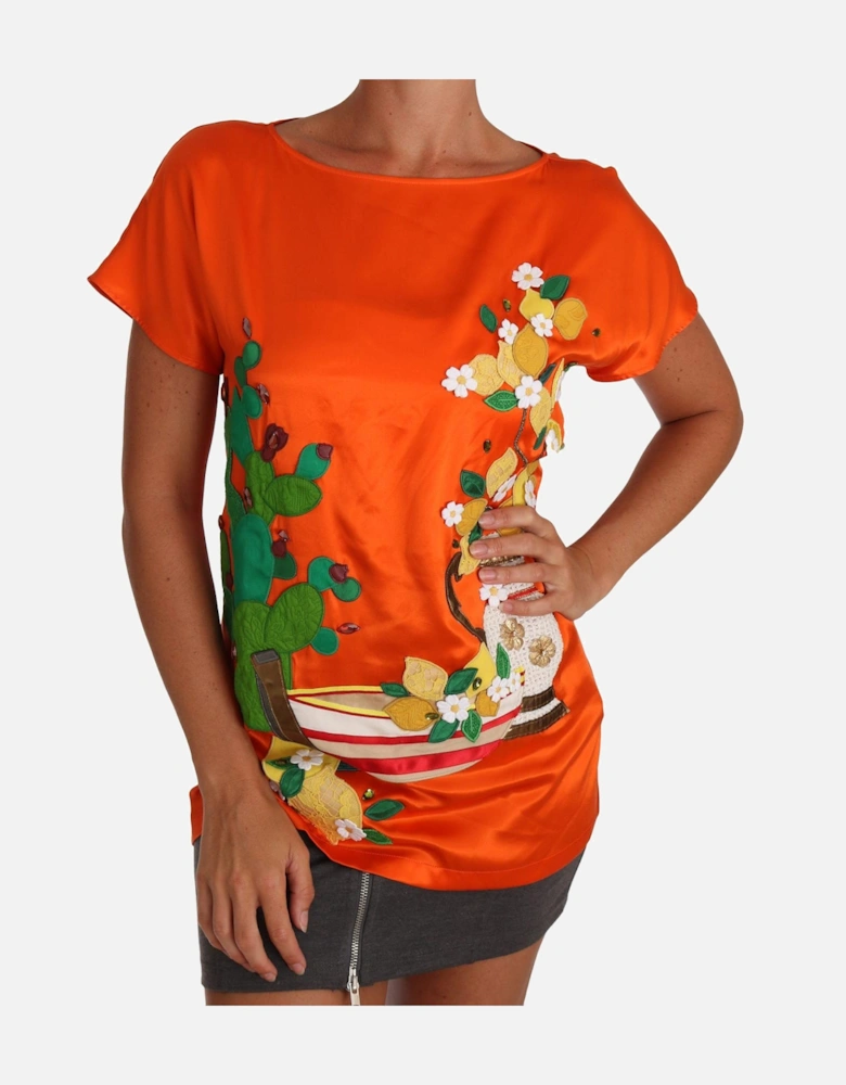 Lemon print top TSH2381 Women - Orange T-Shirts