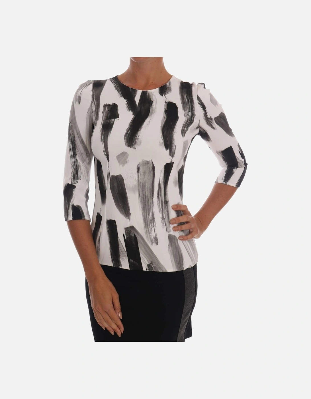 Abstract Print Top TSH14042 Women - Blackwhite T-Shirts, 7 of 6