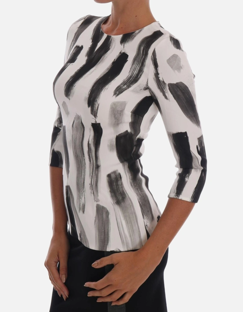 Abstract Print Top TSH14042 Women - Blackwhite T-Shirts