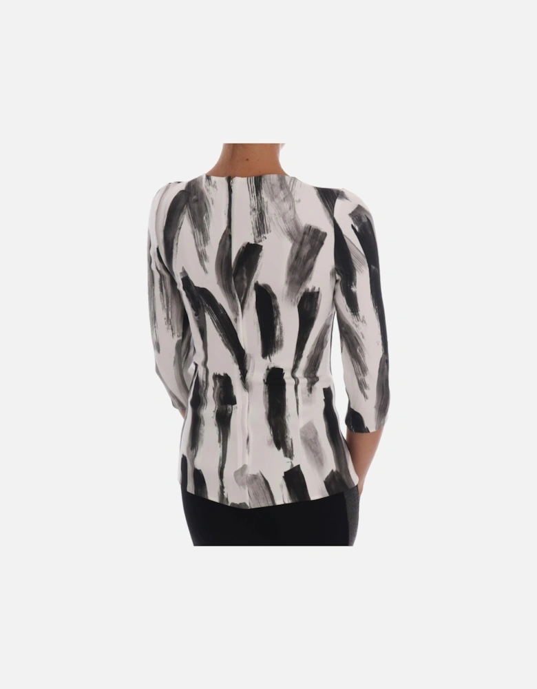 Abstract Print Top TSH14042 Women - Blackwhite T-Shirts