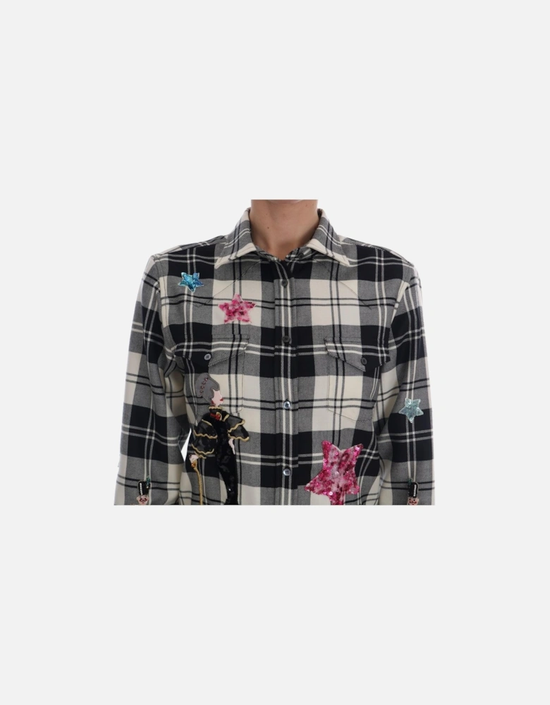 Dolce Gabbana Plaid Embellished Shirt Women - Blackwhite