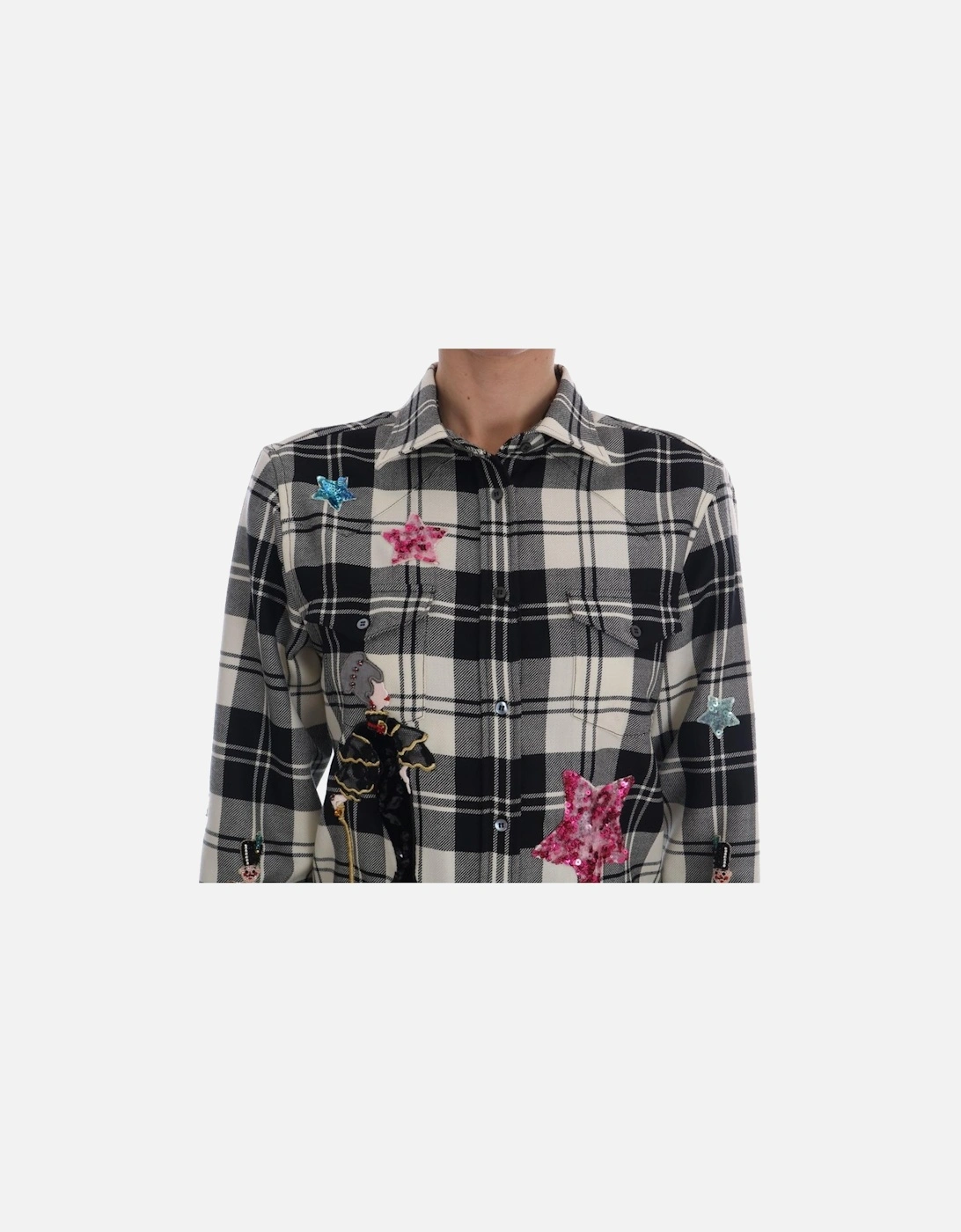 Dolce Gabbana Plaid Embellished Shirt Women - Blackwhite