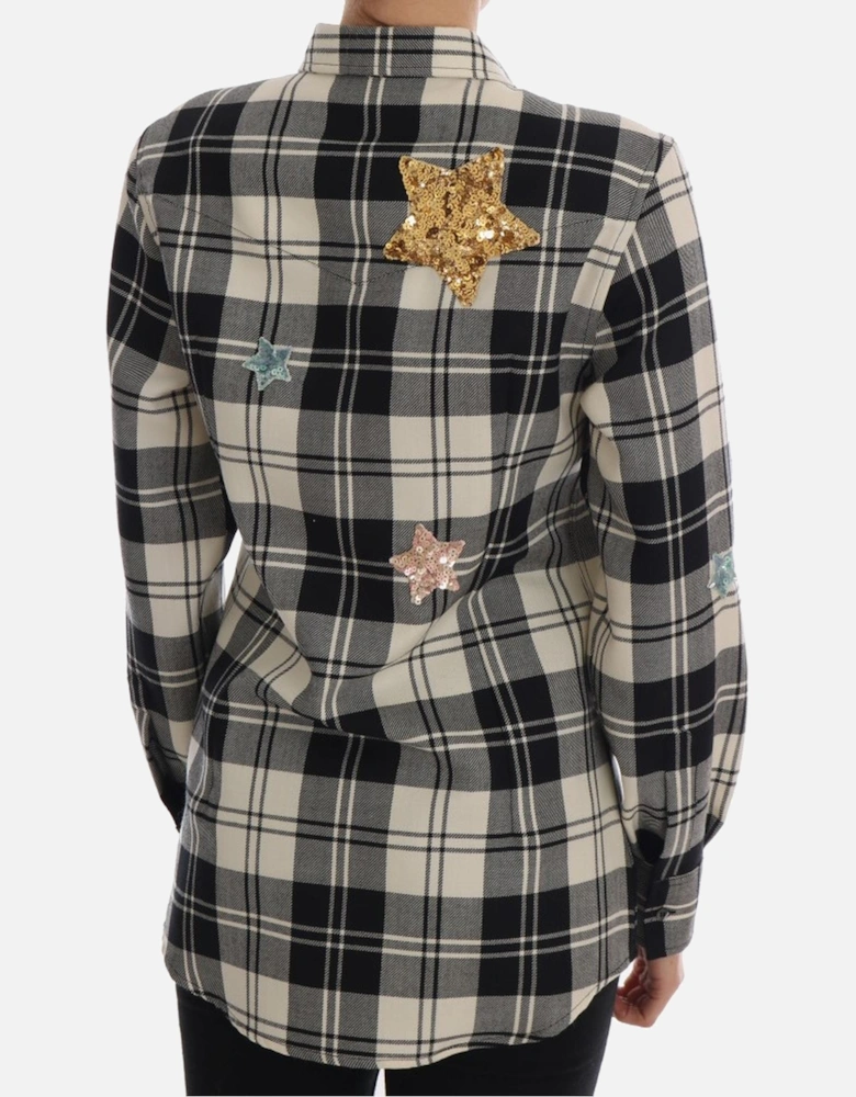 Dolce Gabbana Plaid Embellished Shirt Women - Blackwhite