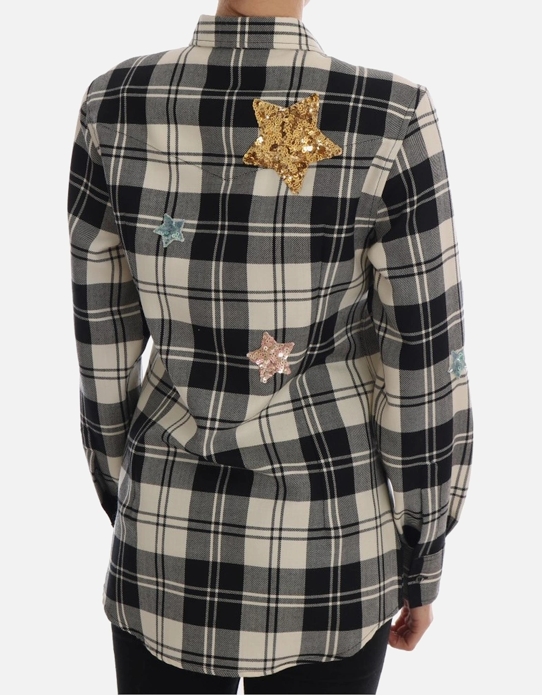Dolce Gabbana Plaid Embellished Shirt Women - Blackwhite