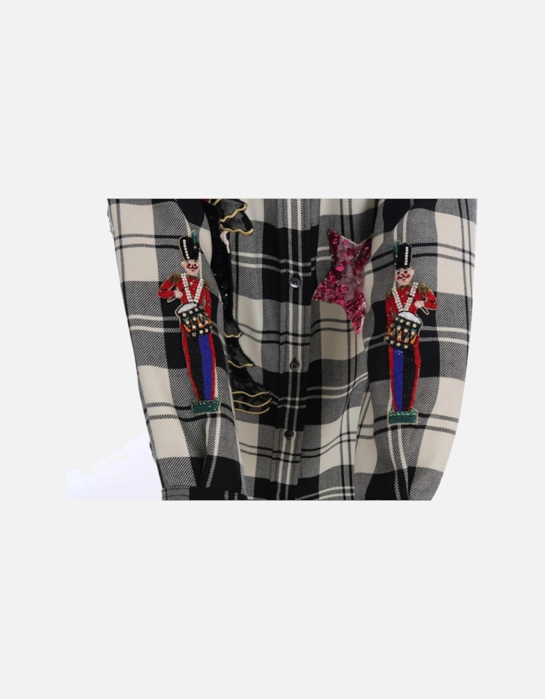 Dolce Gabbana Plaid Embellished Shirt Women - Blackwhite