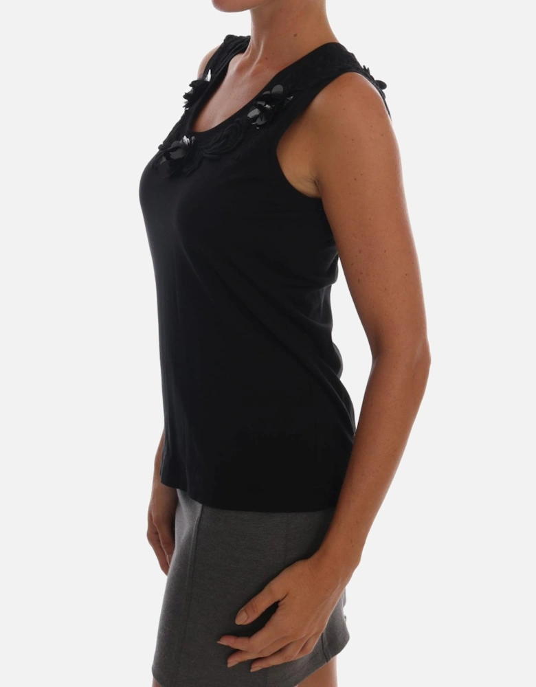 Dolce Gabbana Sleeveless TopEmbellished Neckline Women - Black