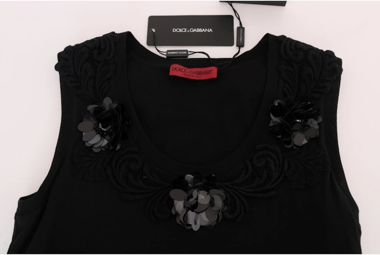 Dolce Gabbana Sleeveless TopEmbellished Neckline Women - Black