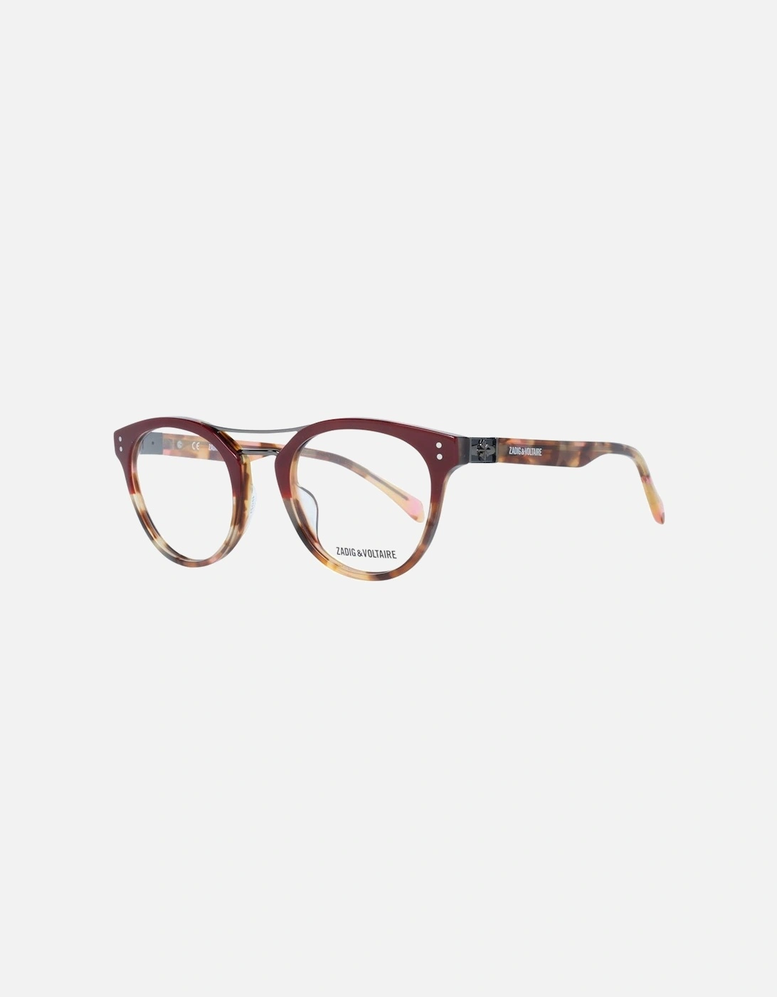 Red Oval Metal and Plastic Sunglasses with Transparent Lenses Women, 5 of 4