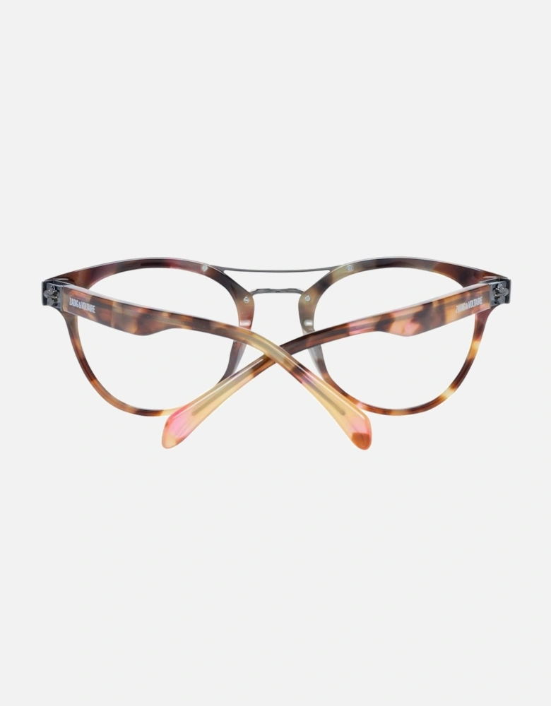 Red Oval Metal and Plastic Sunglasses with Transparent Lenses Women