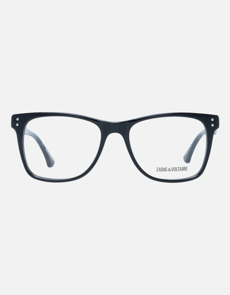 Black Rectangle Plastic Frame Demo Glasses - Full Rim Unisex
