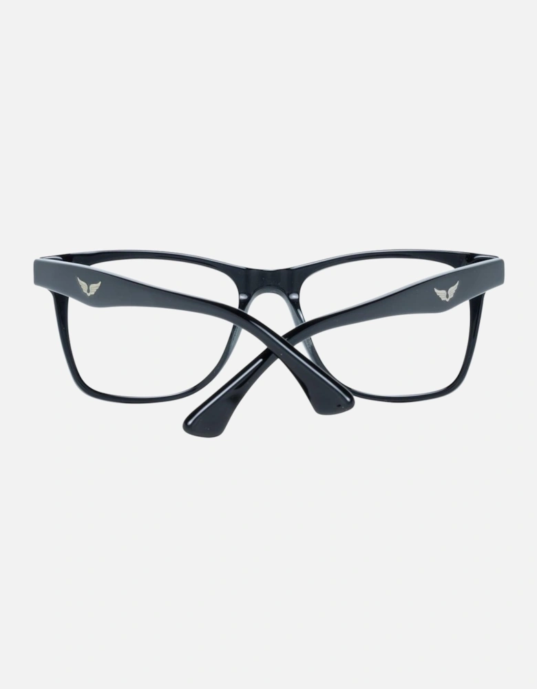 Black Rectangle Plastic Frame Demo Glasses - Full Rim Unisex