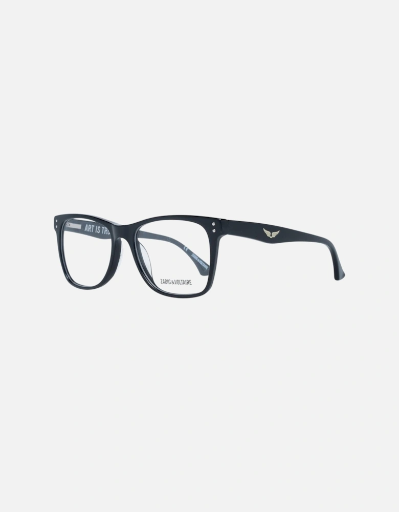 Black Rectangle Plastic Frame Demo Glasses - Full Rim Unisex