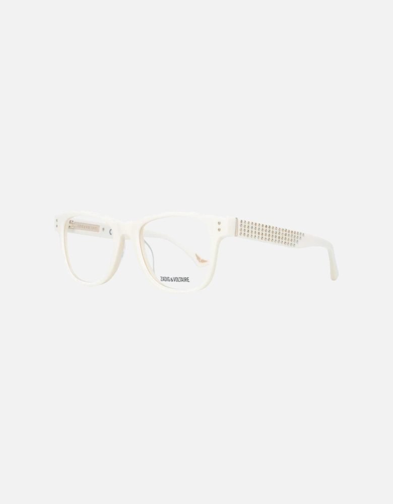 Cream Rectangle Plastic Glasses with Demo Lenses Women Frames