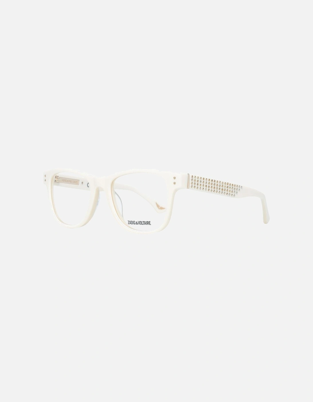 Cream Rectangle Plastic Glasses with Demo Lenses Women Frames, 5 of 4