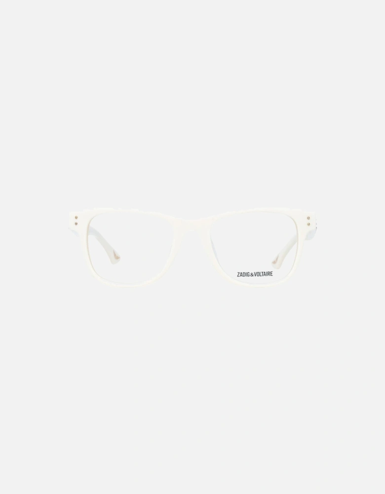 Cream Rectangle Plastic Glasses with Demo Lenses Women Frames