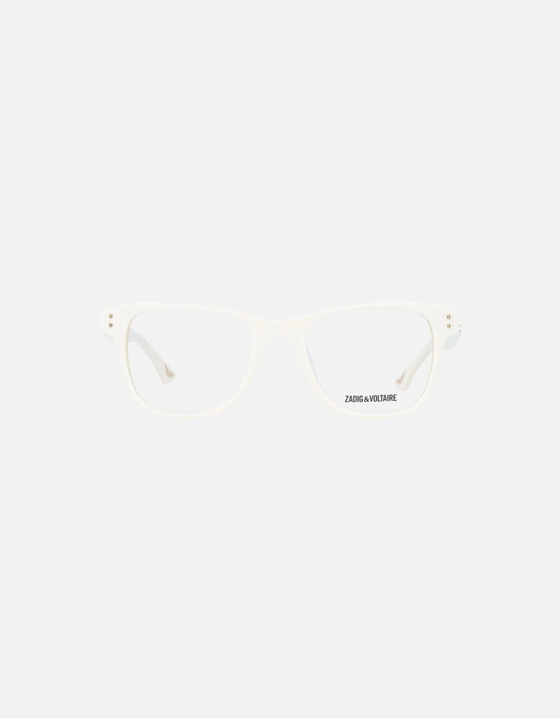 Cream Rectangle Plastic Glasses with Demo Lenses Women Frames