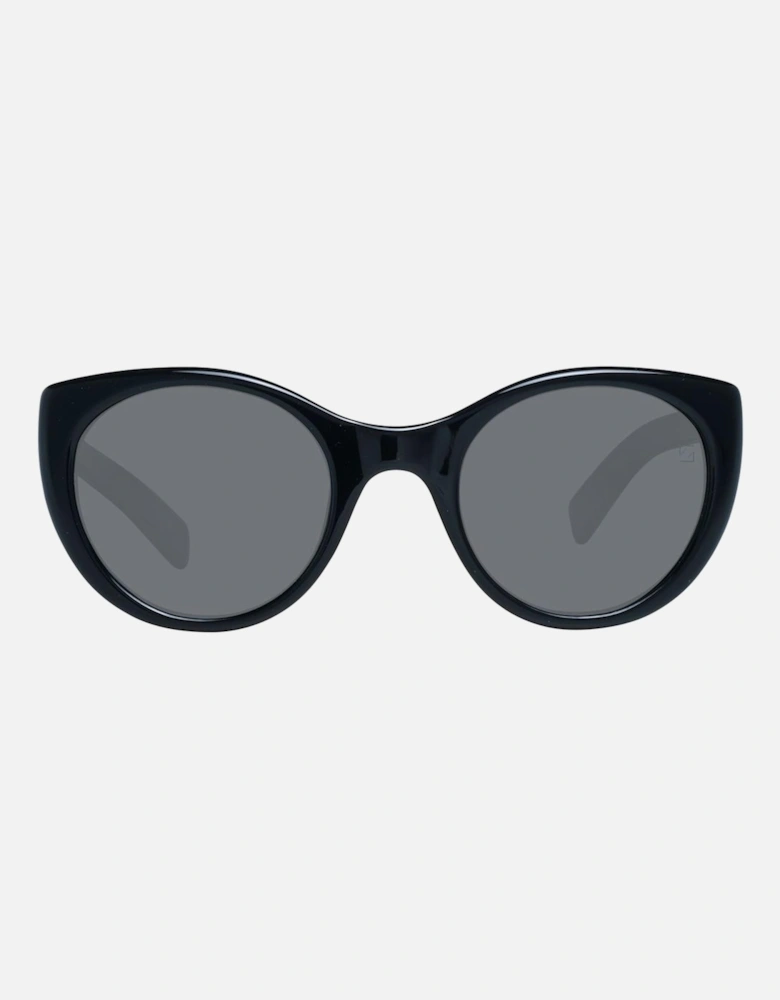 Polarized Round Full-Rim Sunglasses Unisex - Black