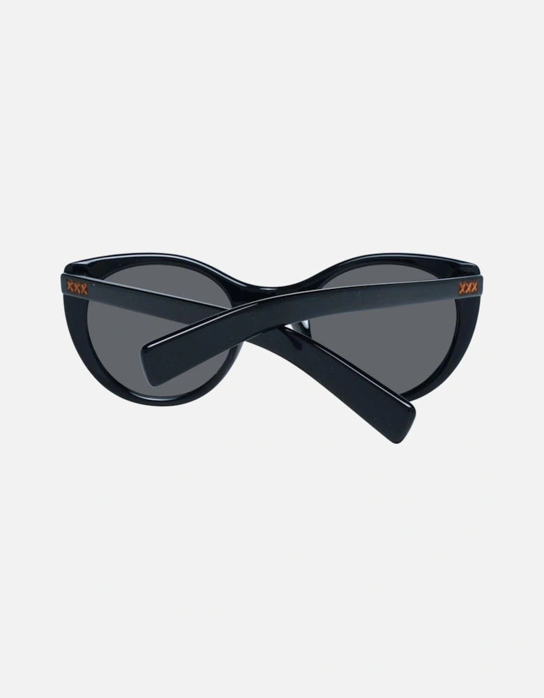 Polarized Round Full-Rim Sunglasses Unisex - Black