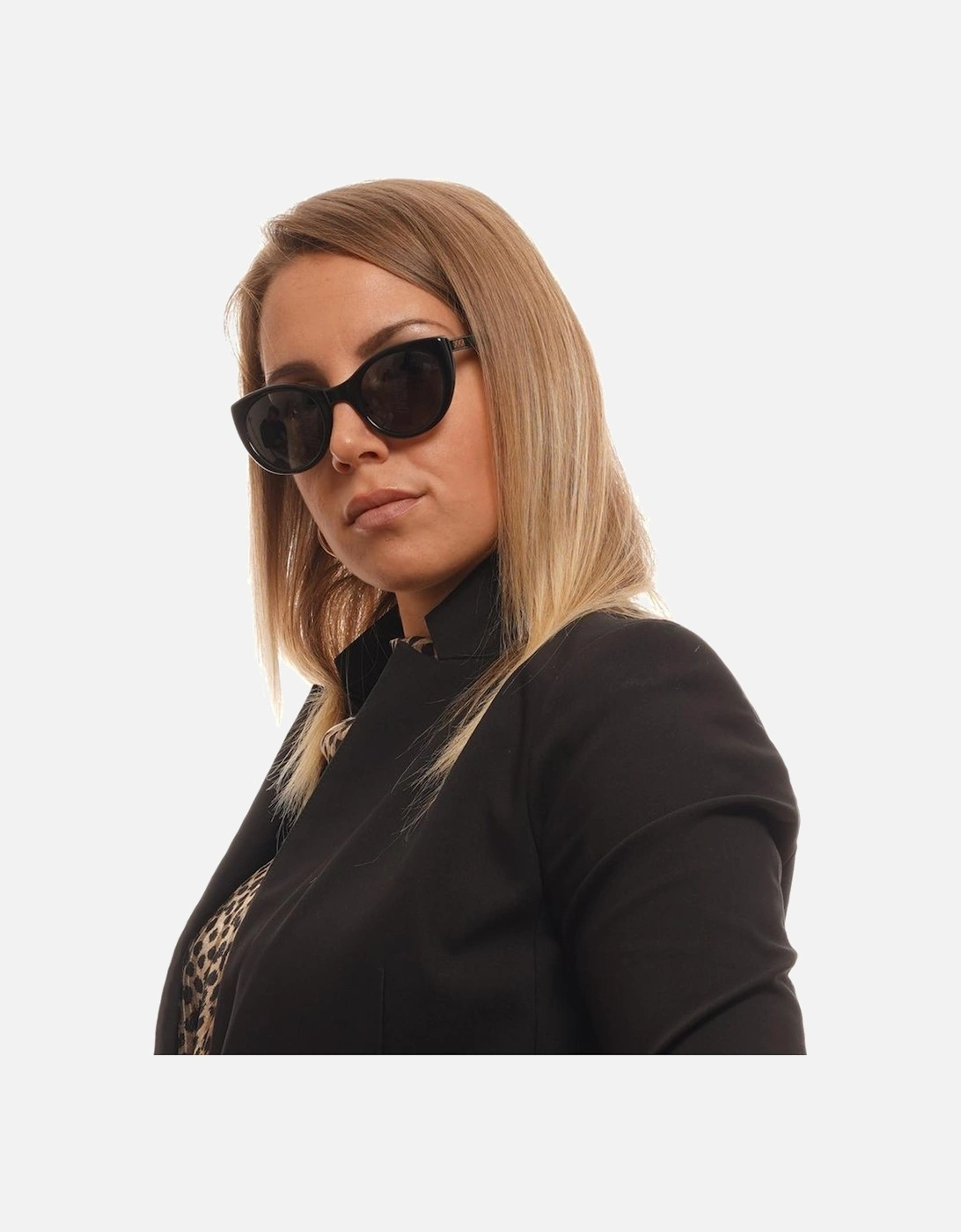 Polarized Round Full-Rim Sunglasses Unisex - Black