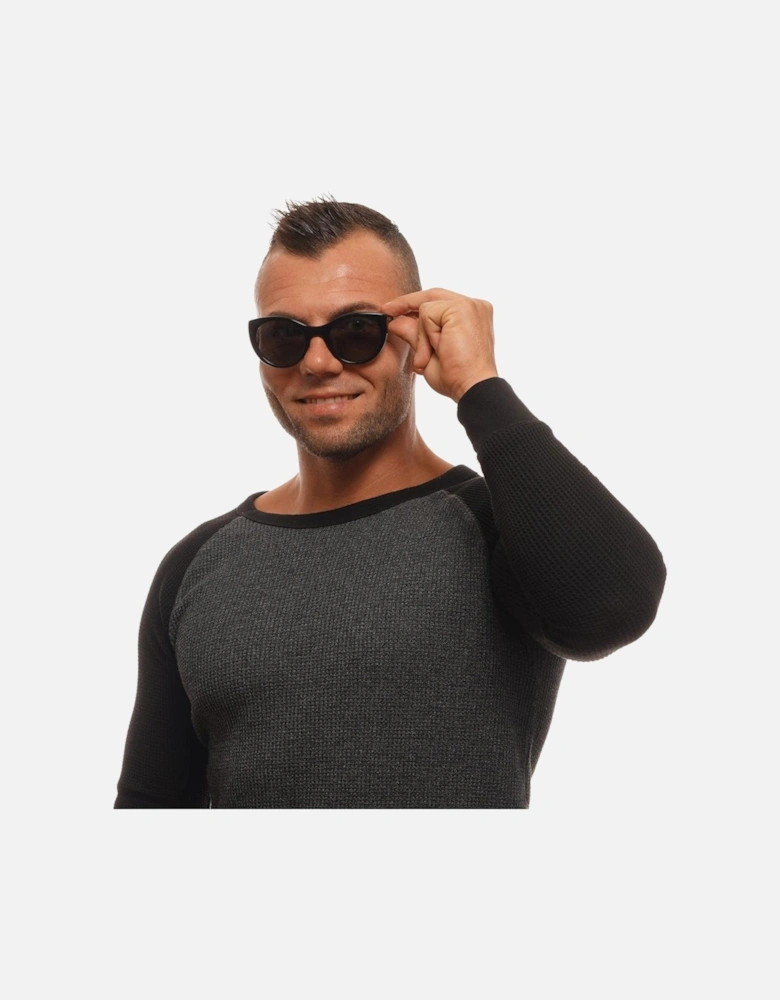 Polarized Round Full-Rim Sunglasses Unisex - Black