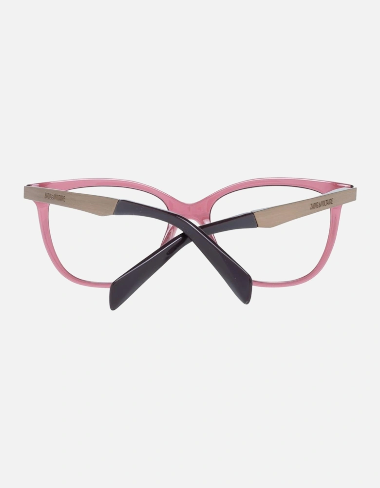 Red Rectangle Plastic Frame Demo Glasses - Spring Hinge Women
