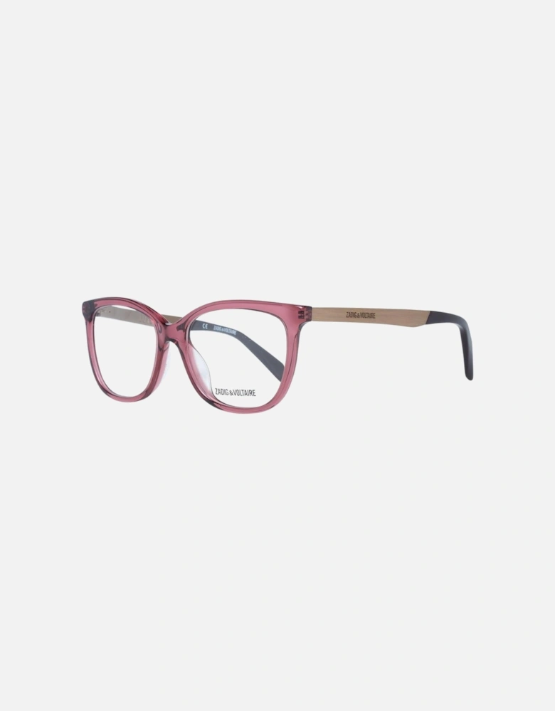 Red Rectangle Plastic Frame Demo Glasses - Spring Hinge Women