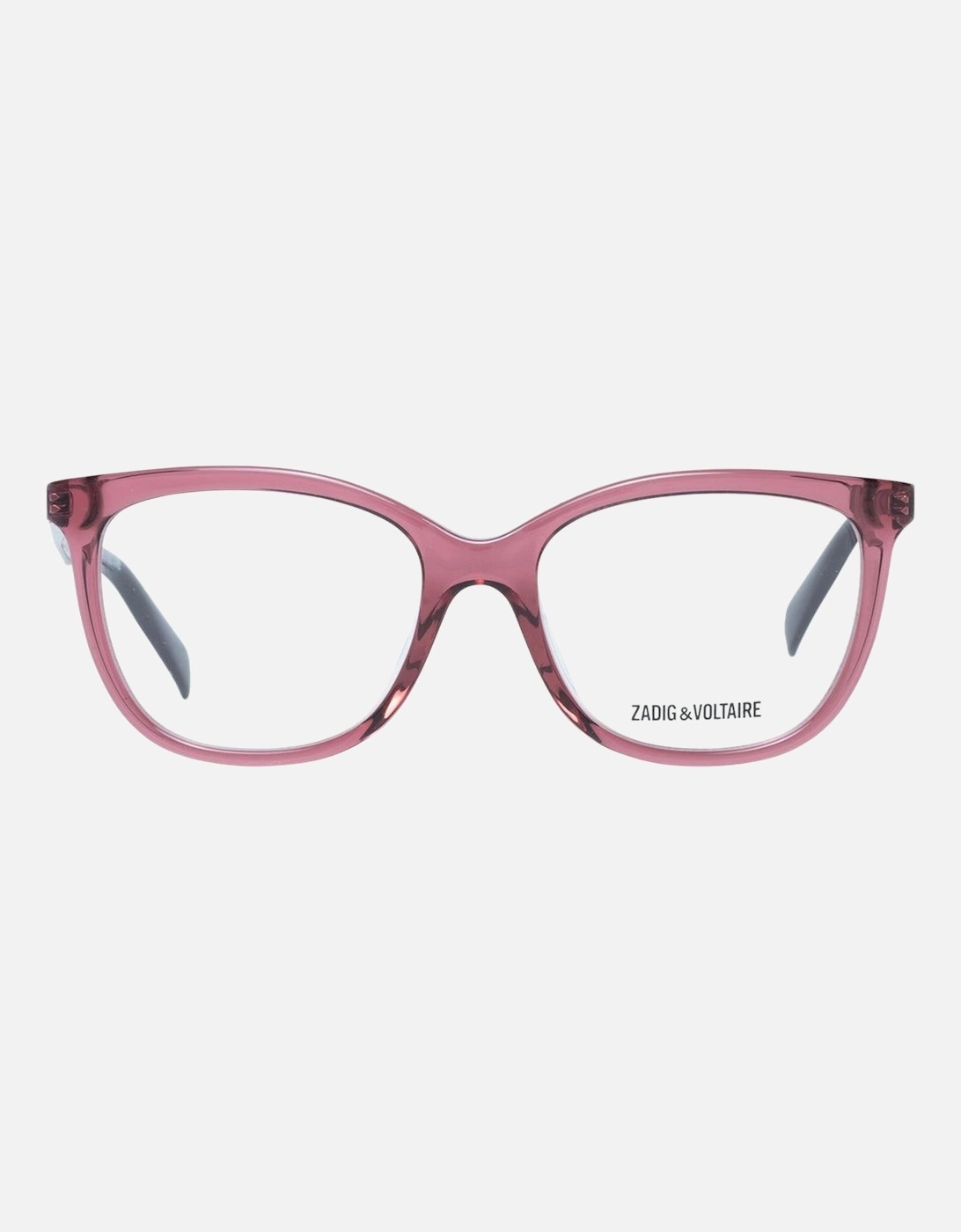 Red Rectangle Plastic Frame Demo Glasses - Spring Hinge Women