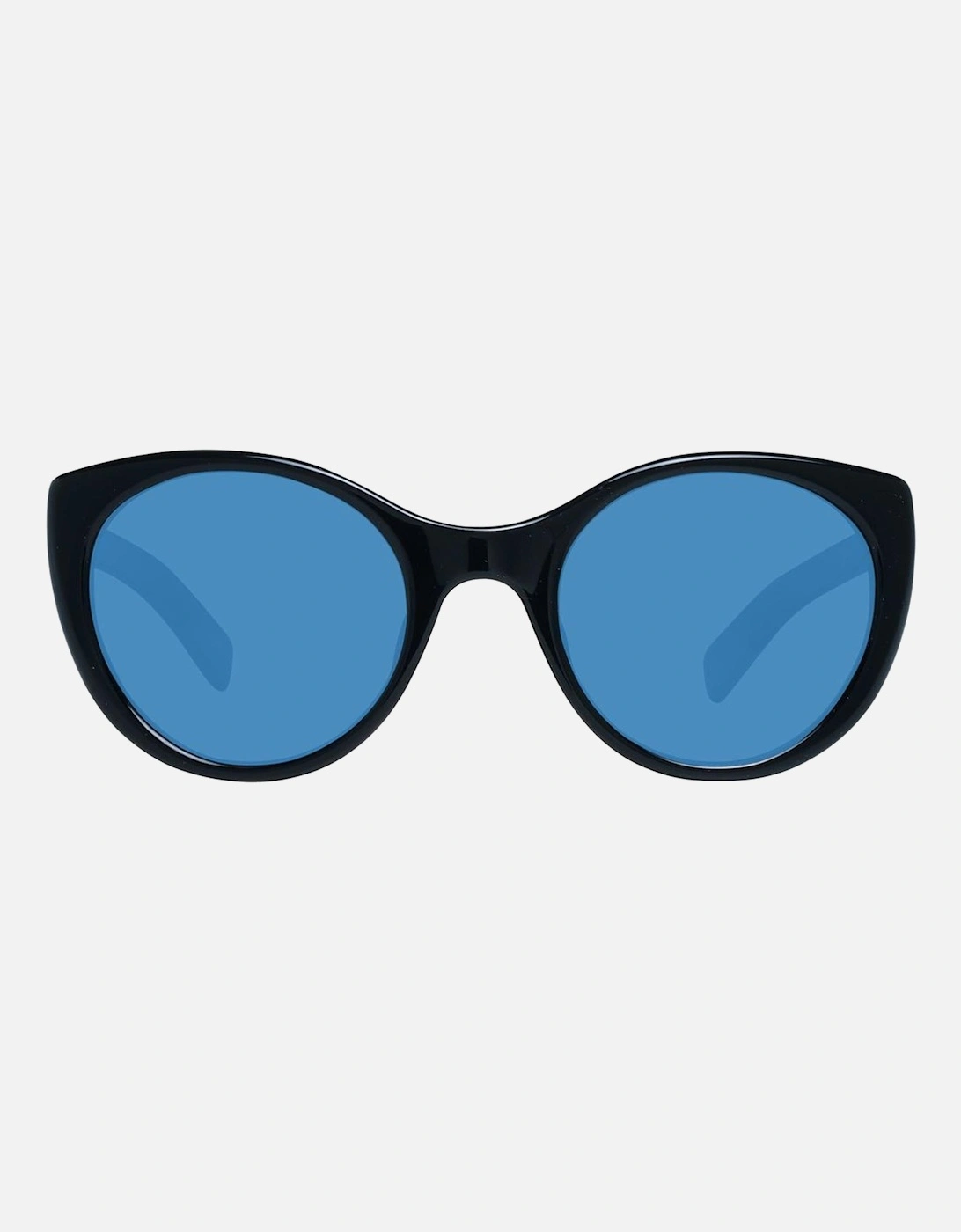 Round Full-Rim Polarized Sunglasses with Case Unisex - Black