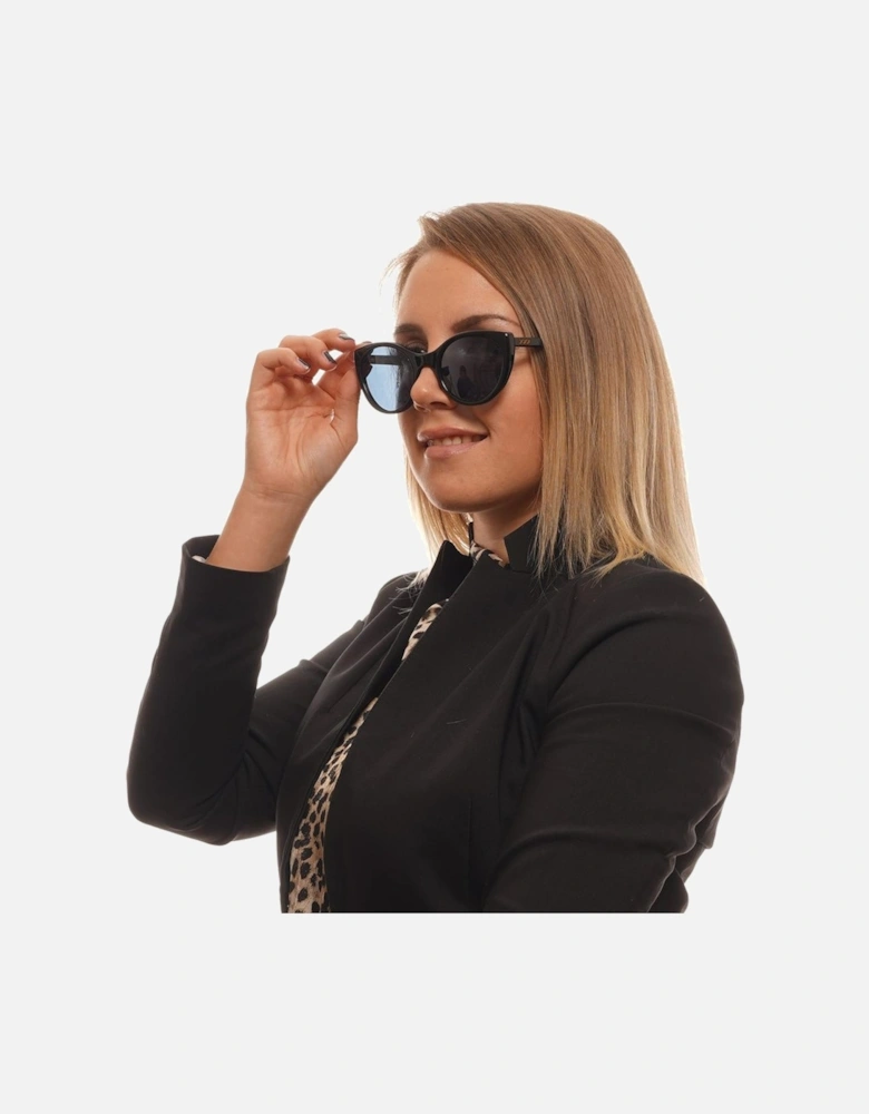 Round Full-Rim Polarized Sunglasses with Case Unisex - Black