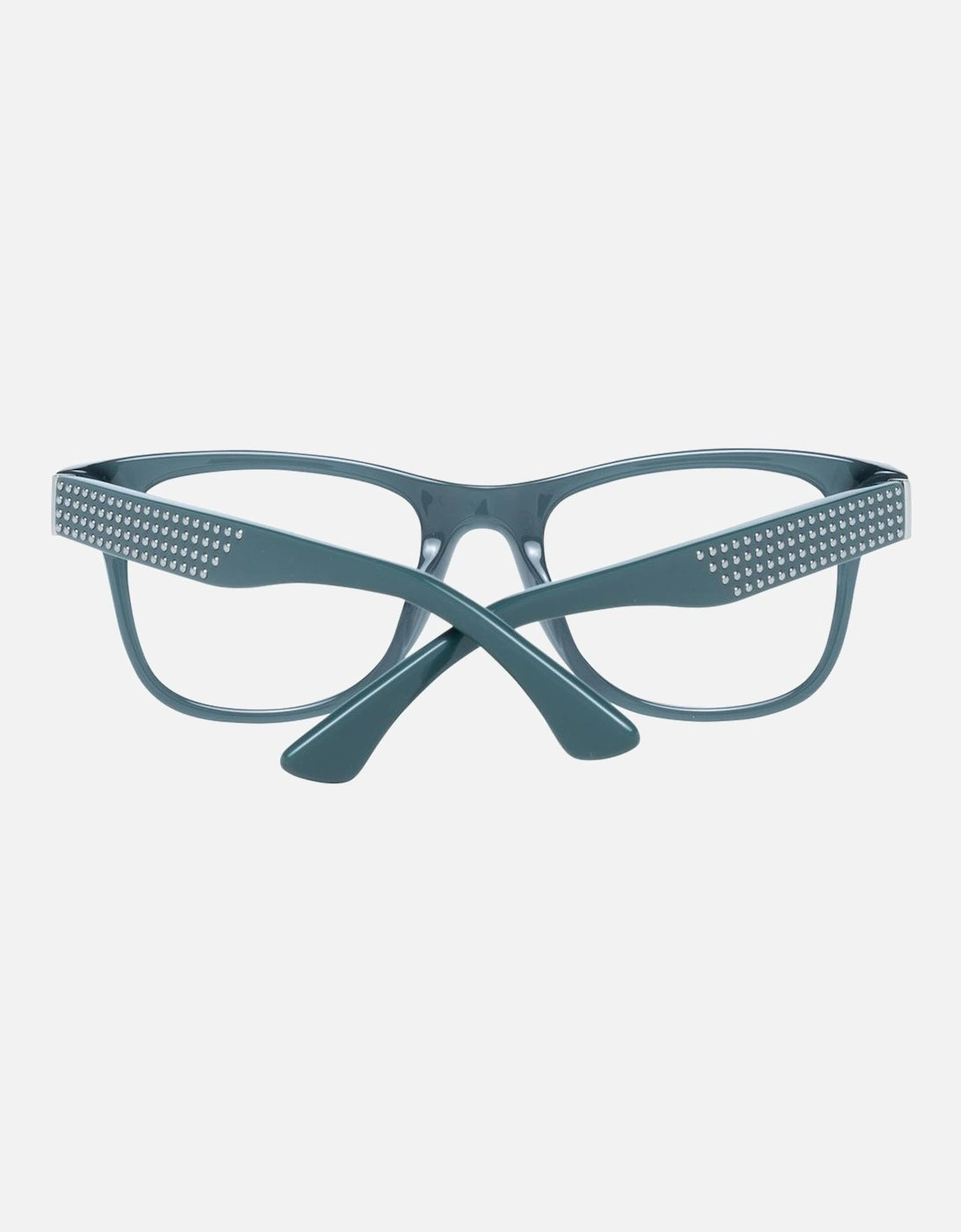 Green Oval Plastic Frame Sunglasses with Transparent Lenses Women
