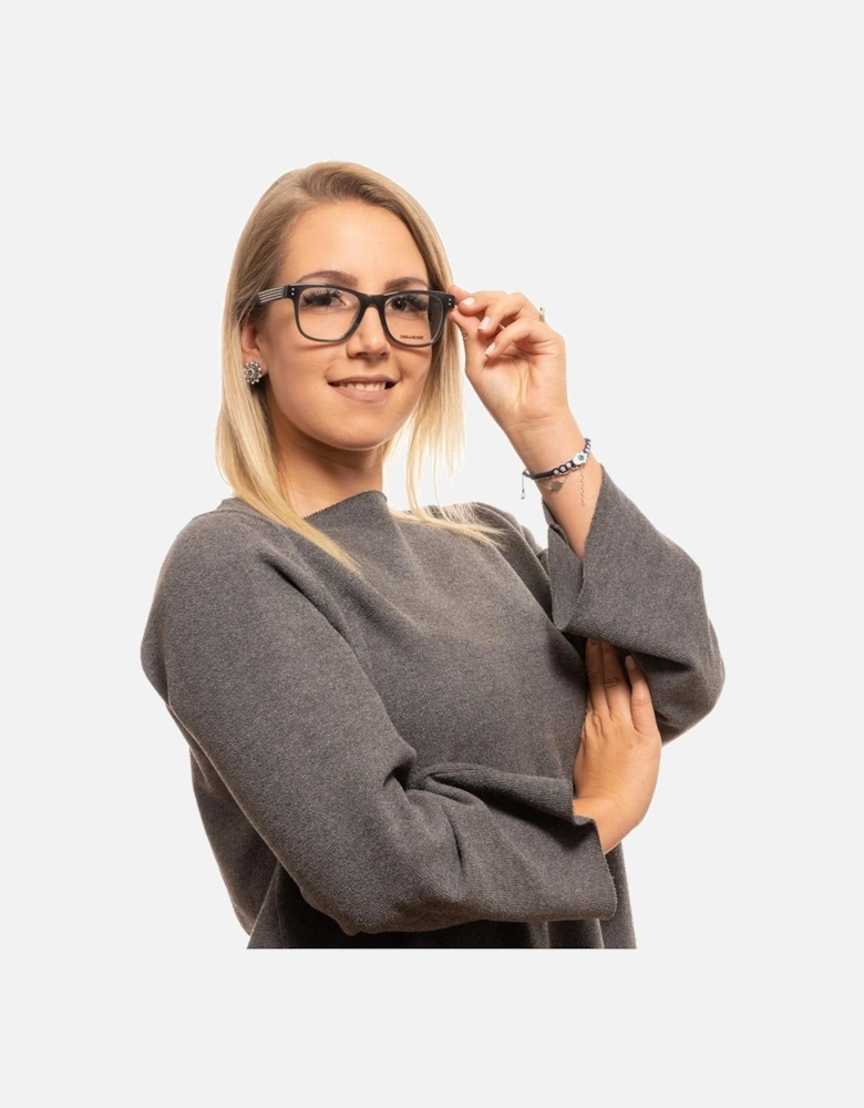 Green Oval Plastic Frame Sunglasses with Transparent Lenses Women