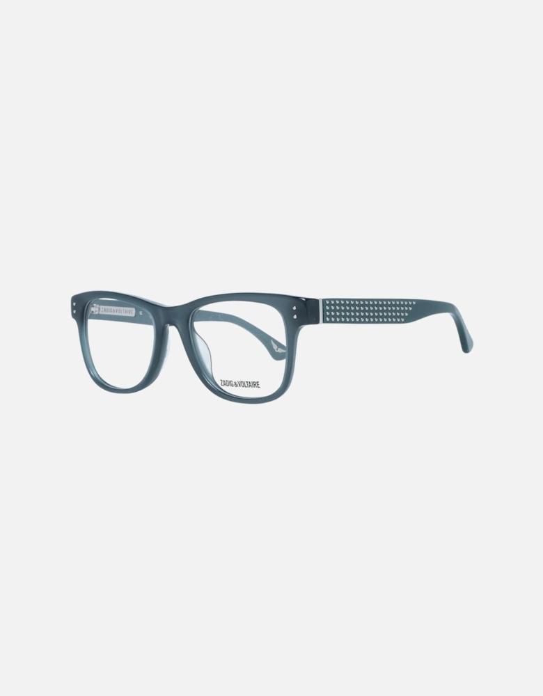 Green Oval Plastic Frame Sunglasses with Transparent Lenses Women