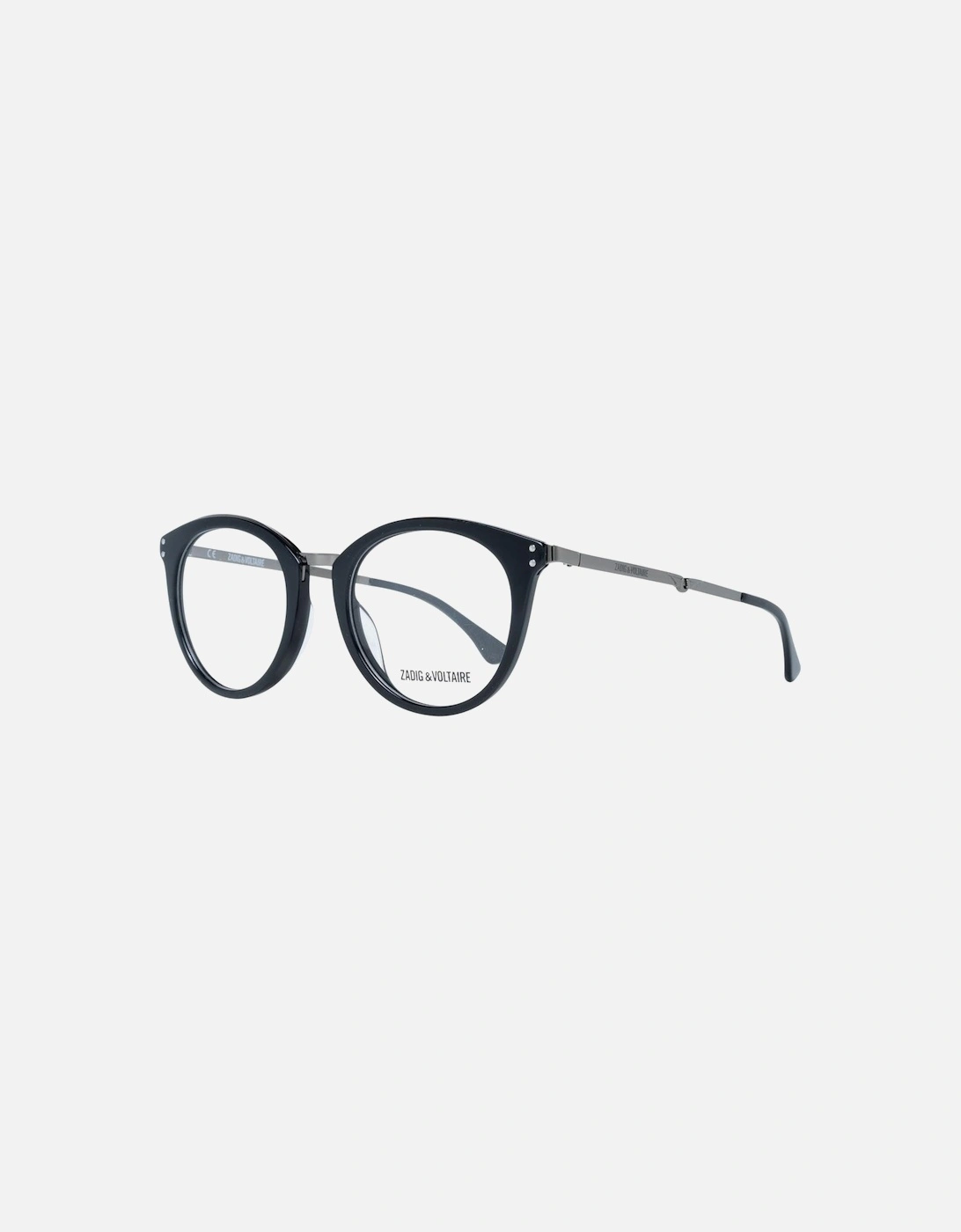 Black Round Metal and Plastic Eyeglasses with Demo Lenses Unisex, 6 of 5
