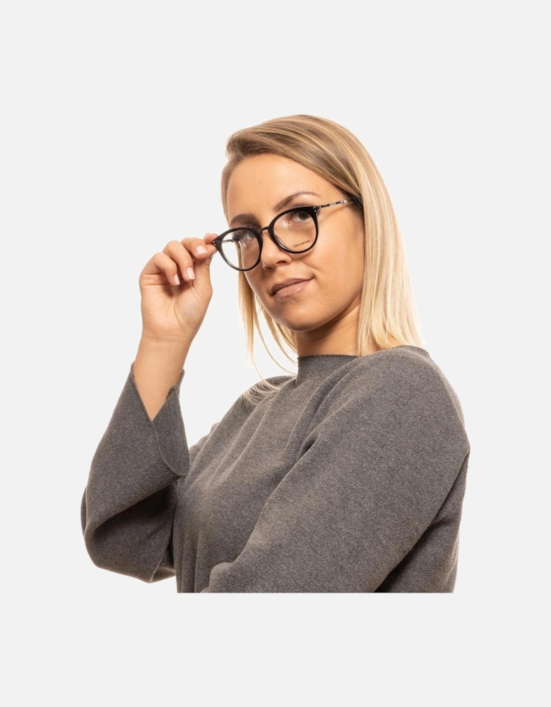 Black Round Metal and Plastic Eyeglasses with Demo Lenses Unisex