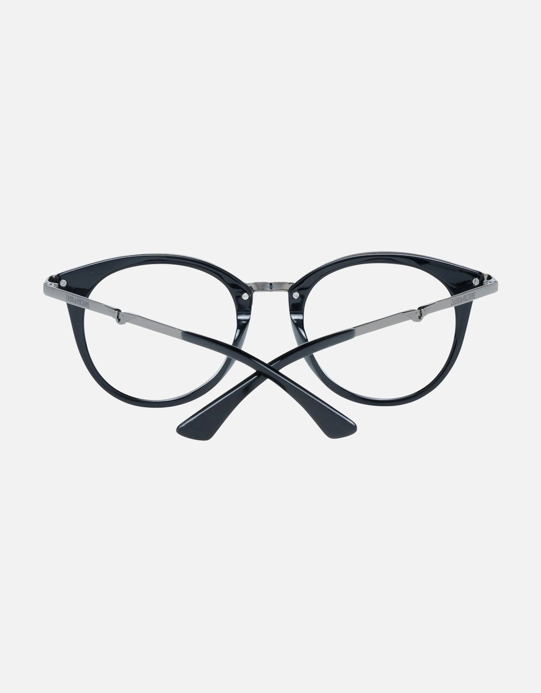 Black Round Metal and Plastic Eyeglasses with Demo Lenses Unisex