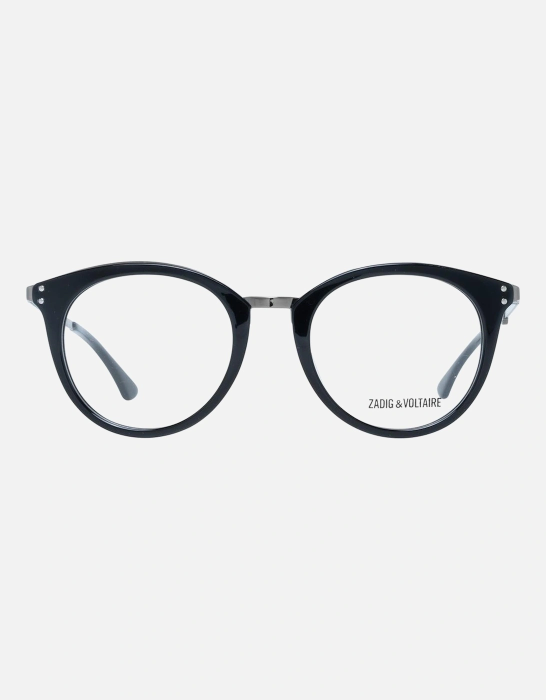 Black Round Metal and Plastic Eyeglasses with Demo Lenses Unisex