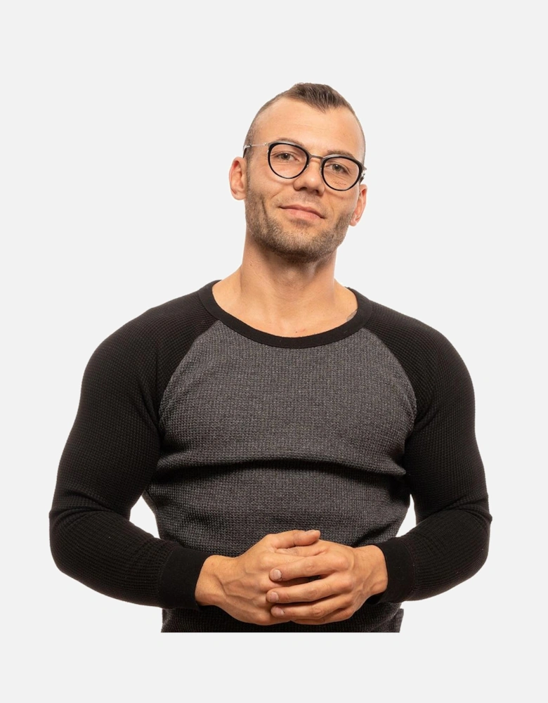 Black Round Metal & Plastic Glasses with Demo Lenses - 48-22-145