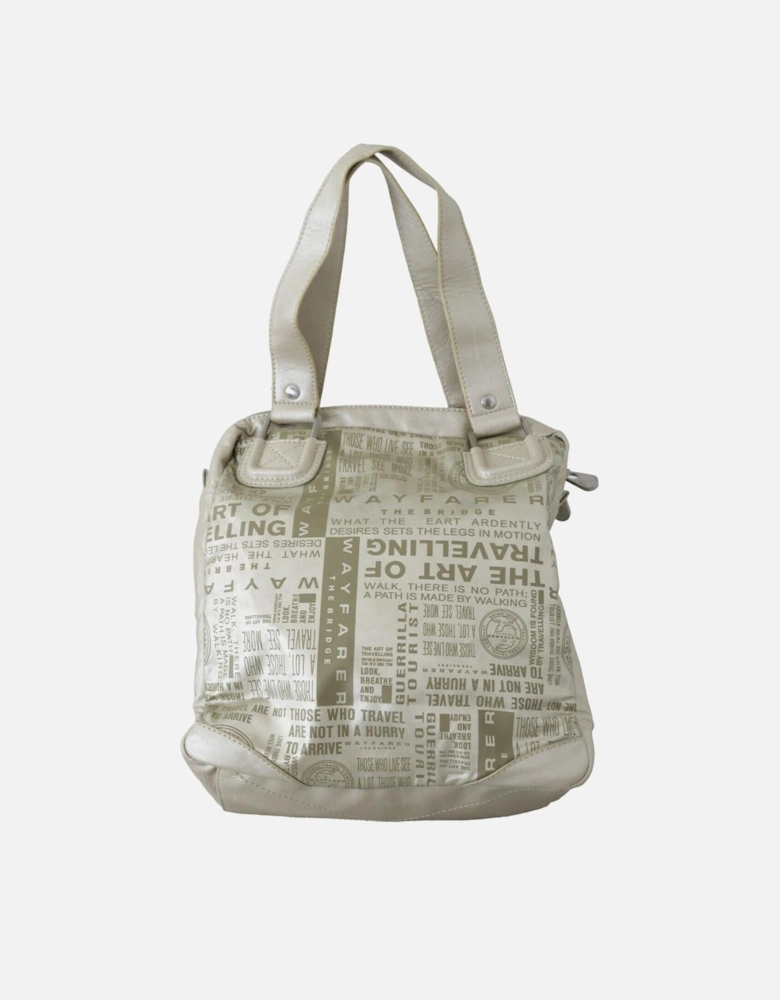 Travel Text Shoulder Bag Women - White
