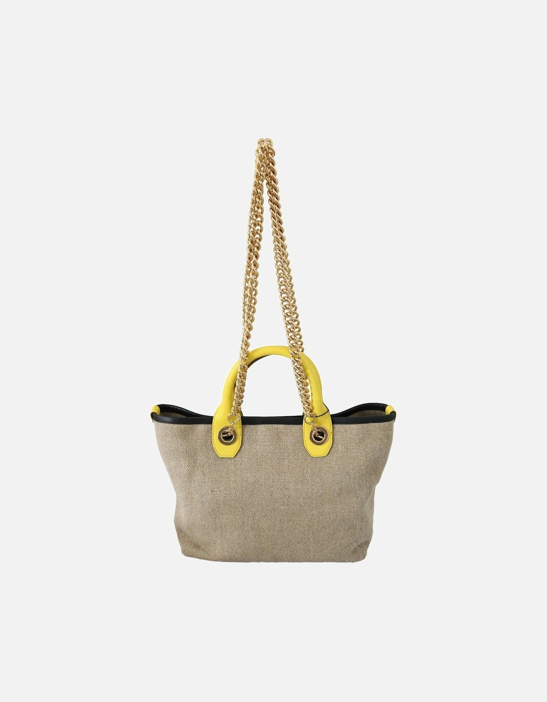 Dolce Gabbana Tote Bag Beige Linen Canvas Women