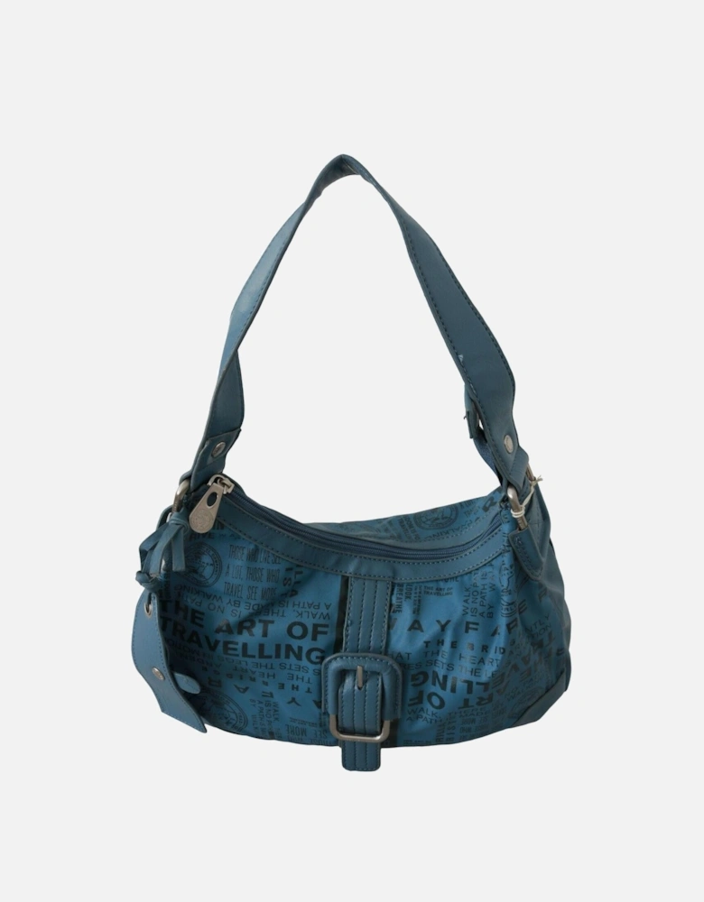 Shoulder Bag Travel Text Design Women - Blue