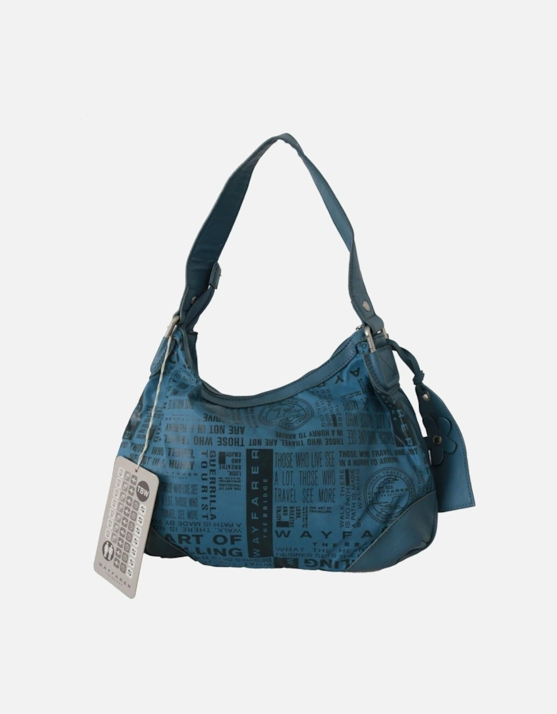 Shoulder Bag Travel Text Design Women - Blue
