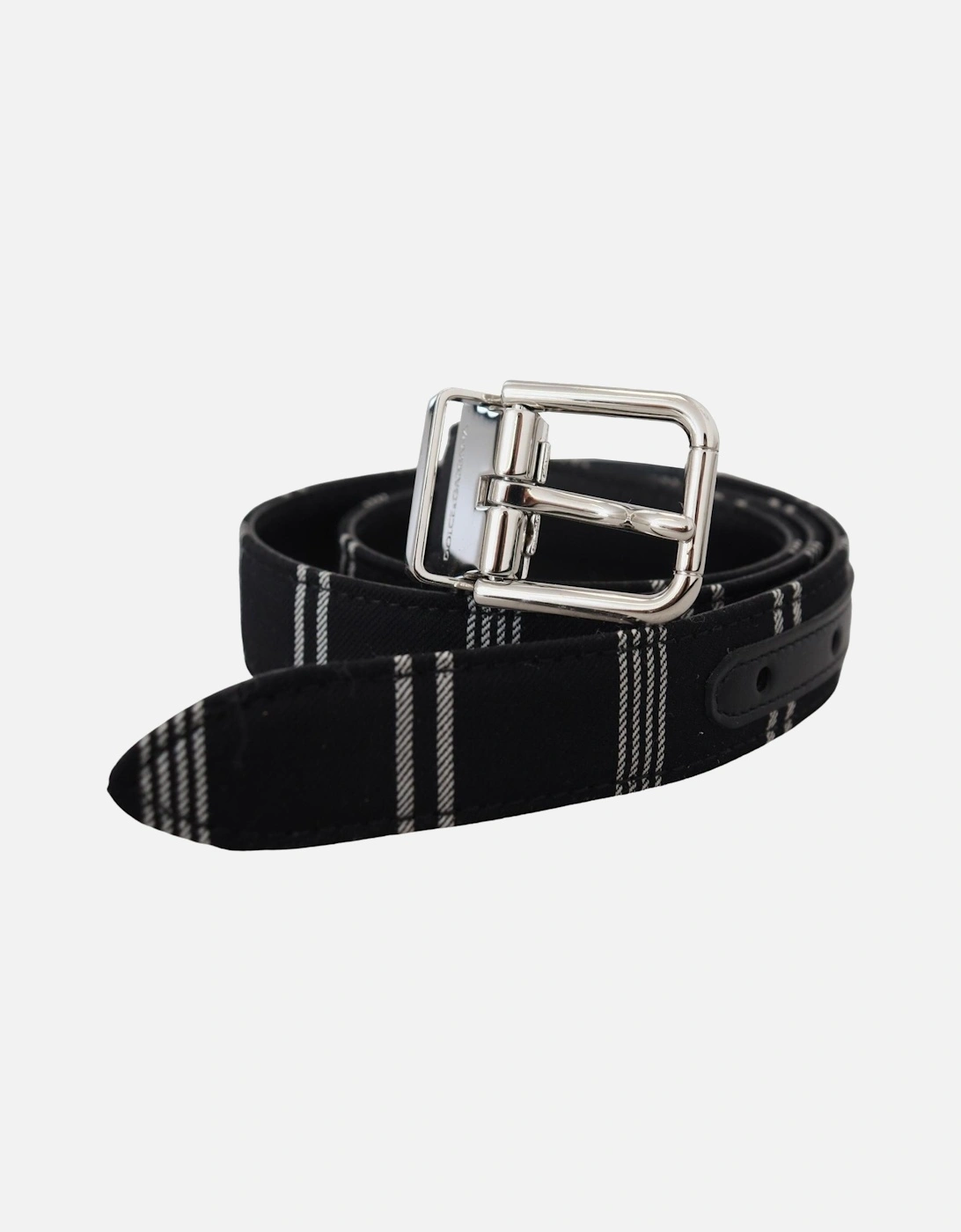 Striped Logo Buckle Belt Women - Black And White, 5 of 4