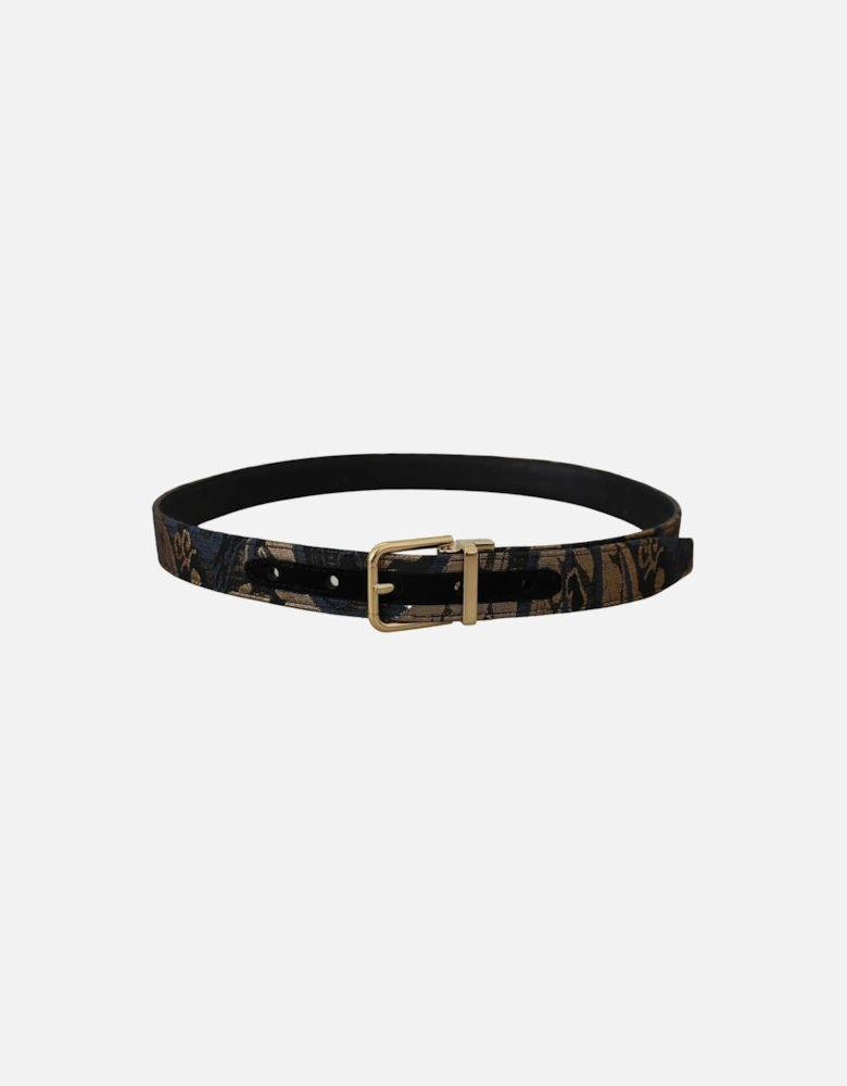 Multicolor Leather Logo Buckle Belt Women
