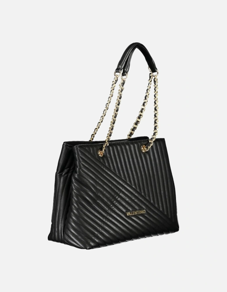 Chain Shoulder Bag with Multiple Compartments Women - Black Handbags
