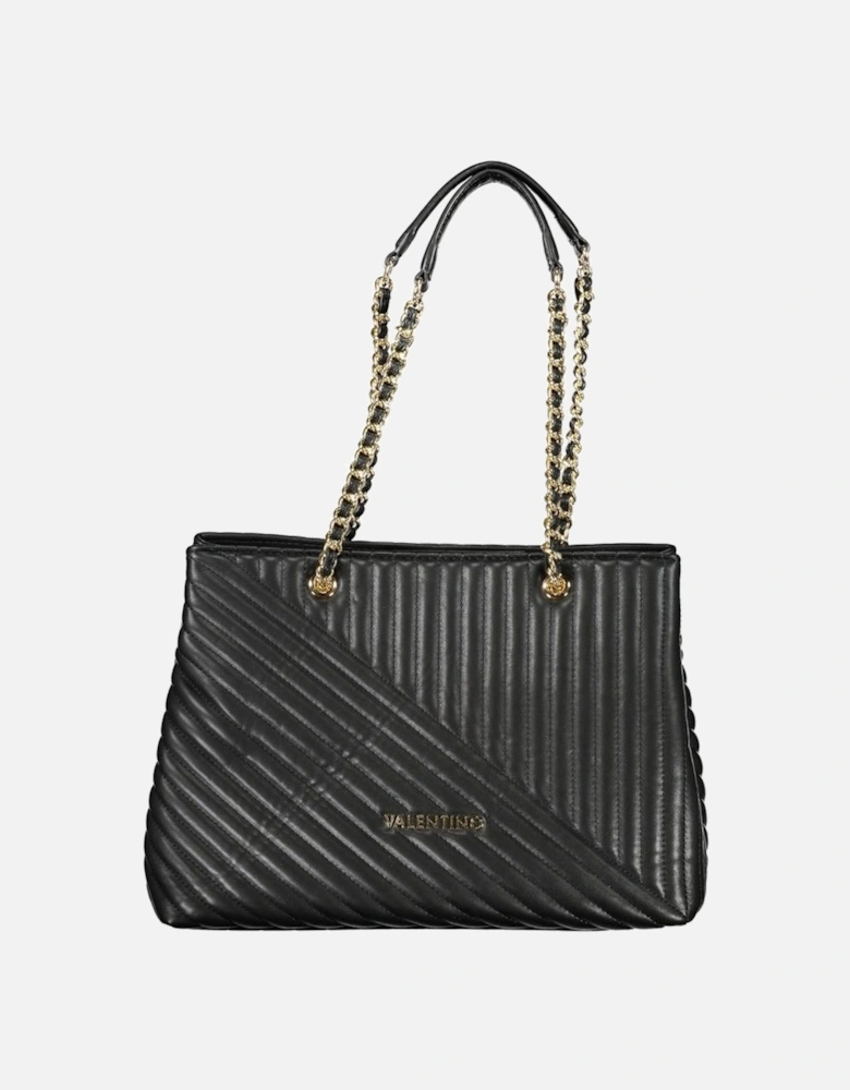 Chain Shoulder Bag with Multiple Compartments Women - Black Handbags