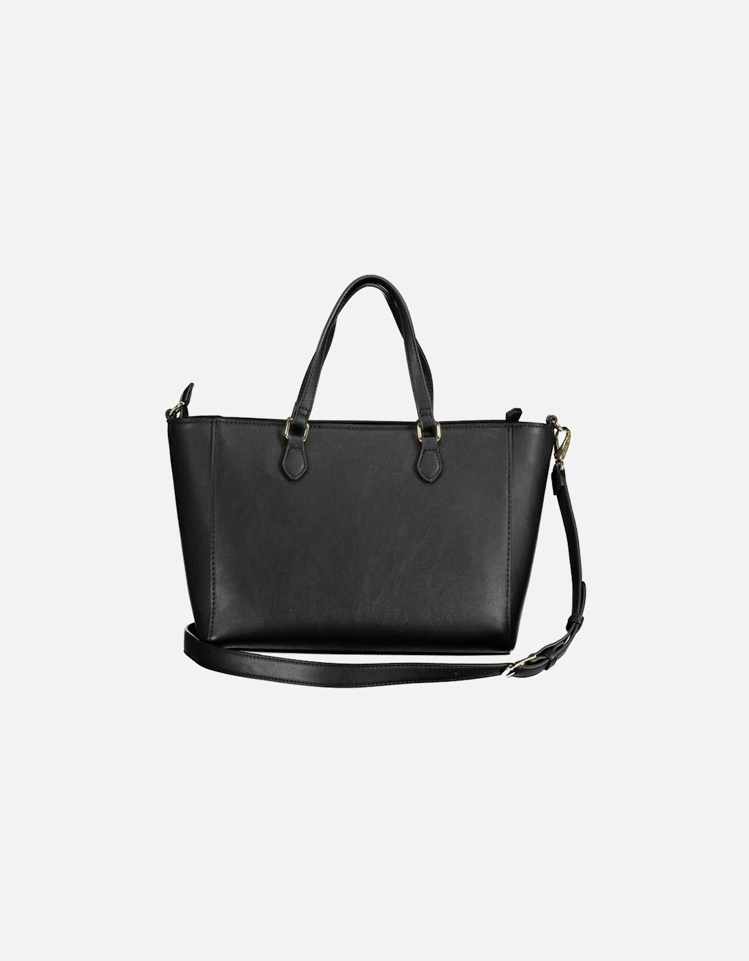 Zip Closure Handbag with Adjustable Shoulder Strap Women - Black